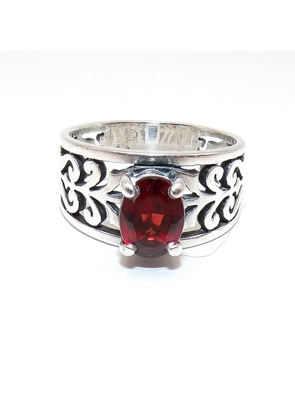 James Avery Adoree Gemstone Ring Garnet Sterling Silver Size 6.5